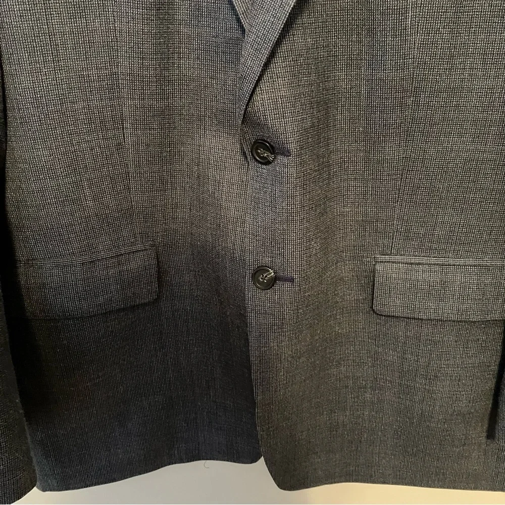 Lauren Ralph Lauren Blazer Suit Jacket Mens 42R Sports Coat Wool Silk Plaid Blue